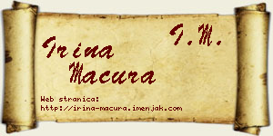 Irina Macura vizit kartica